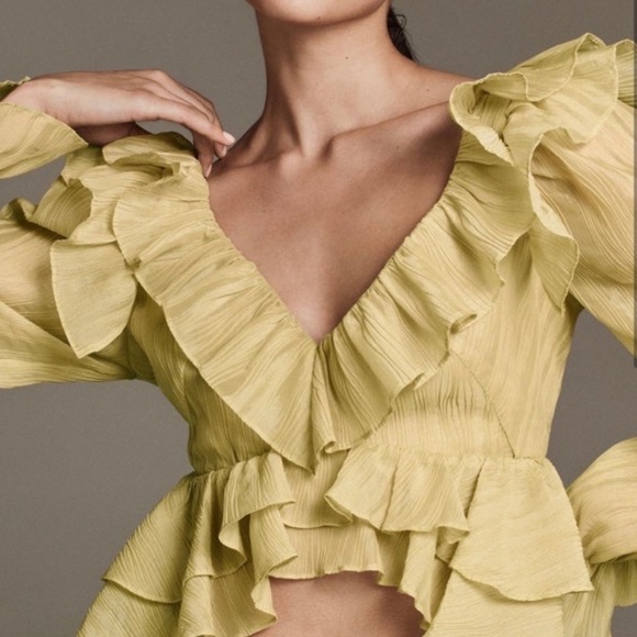 *SOLD* NWT Anthropologie En Elly V-Neck Ruffle Blouse - Picture 5 of 13